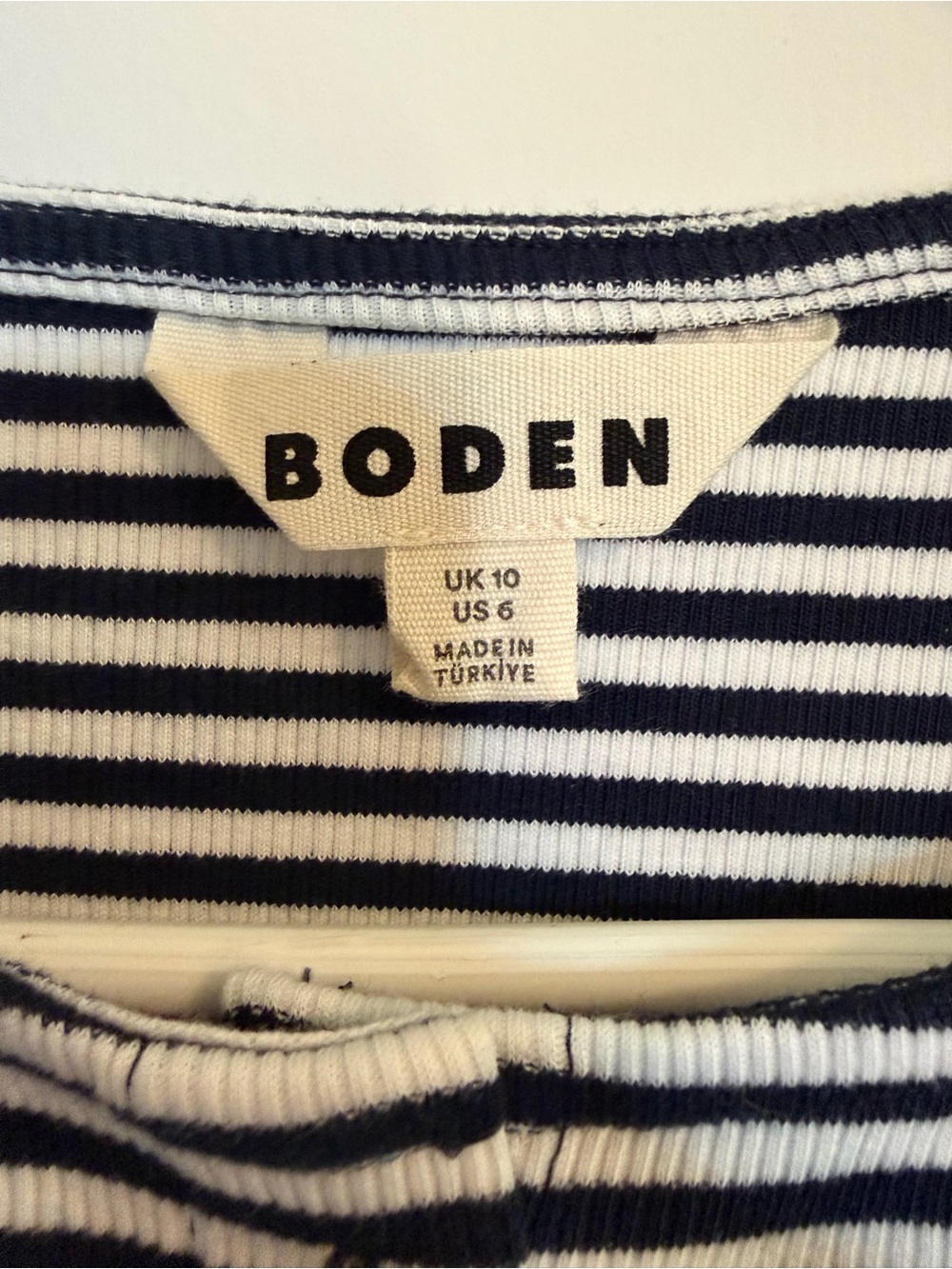 Boden Navy and White Striped Button-Down Cardigan - Picture 4 of 5